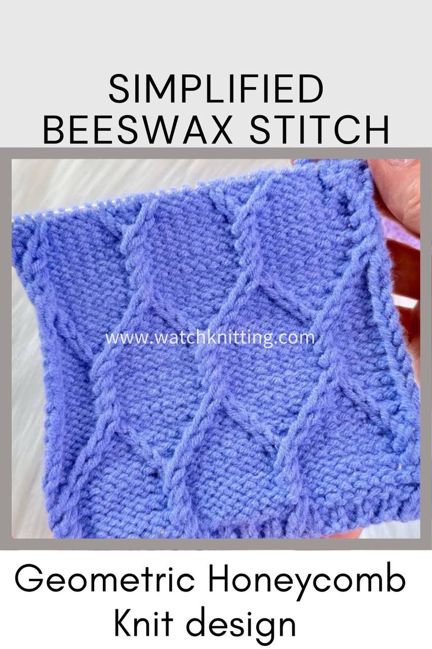 Simplified Beeswax Stitch Knitting Pattern | Geometric Honeycomb