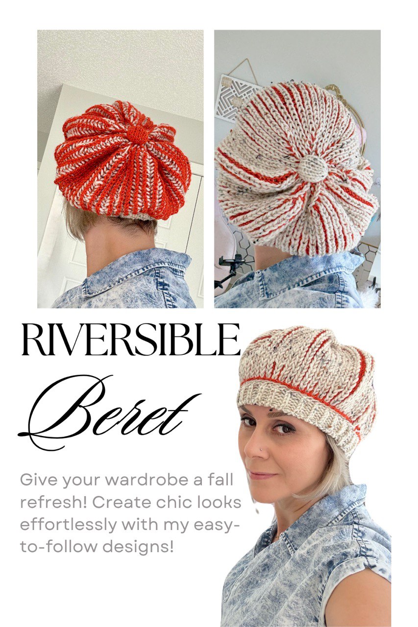 Easy Beret Tutorial | Reversible Two-Color Brioche Hat Knitting for Beginners