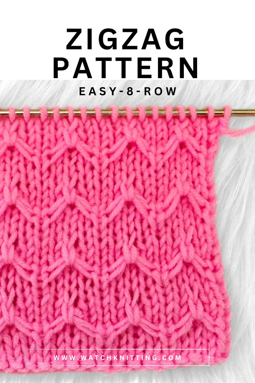 Zigzag Knitting Pattern | Easy 8 Row Repeat for Beginners | Perfect for Scarves & Blankets