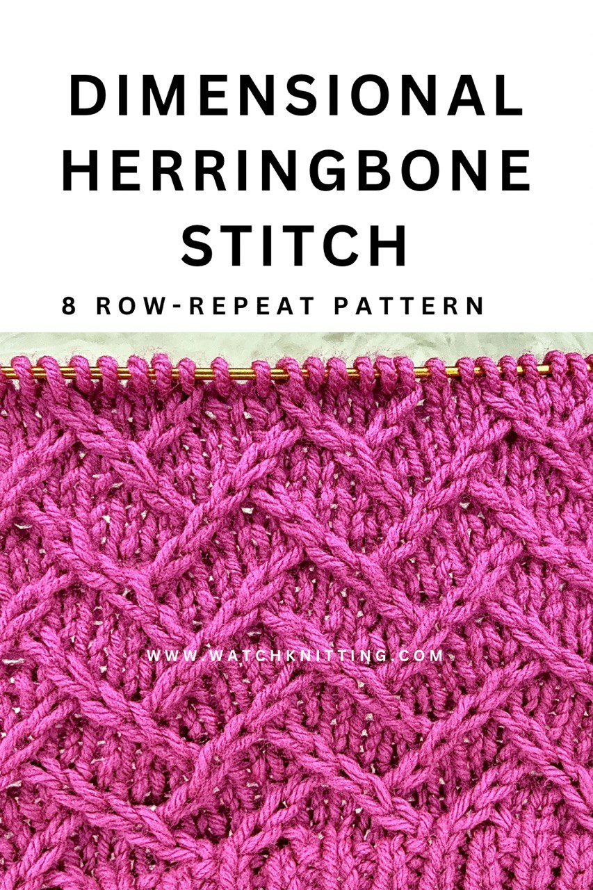 Dimensional Herringbone Knitting Pattern