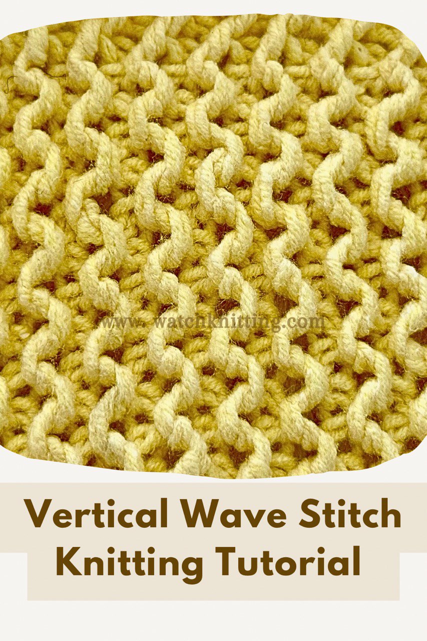 Wavy Columns (Vertical Wave Stitch) Knitting Pattern