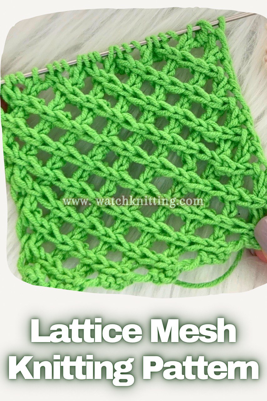 Easy Lattice Mesh Lace Knitting Pattern | 4-Row Openwork Stitch | Watch Knitting with Fariba