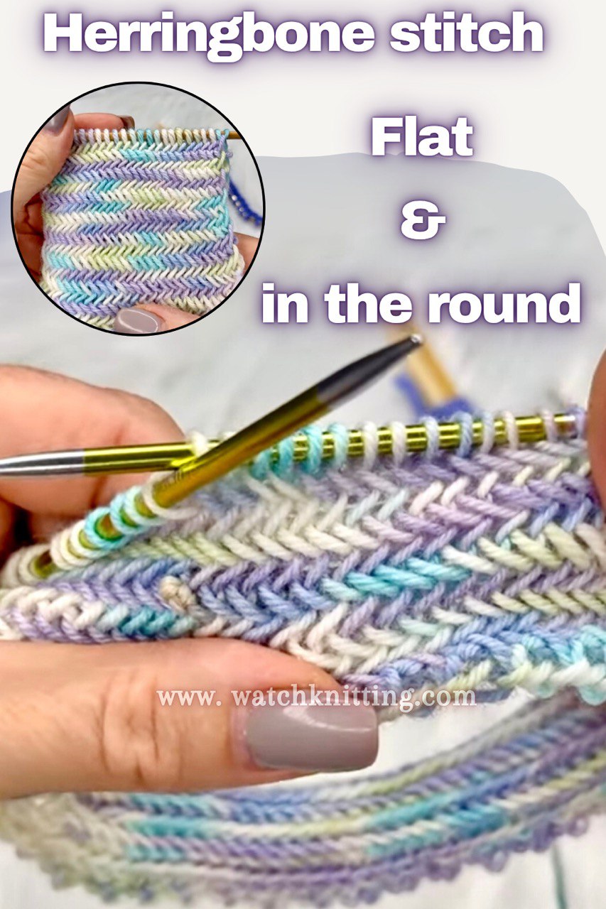 How to Knit the Herringbone Stitch in the Round