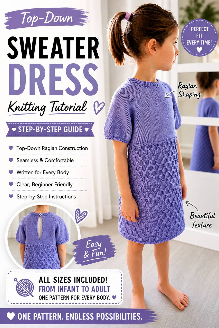 Stop Guessing Your Sweater Size! 😍 Full Top Down Sweater Tutorial | Easy Pattern + Perfect Fit Guide