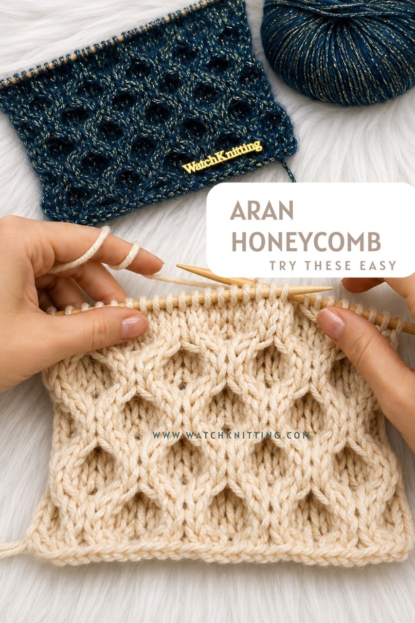 Easy Aran Honeycomb Stitch Pattern: Beginner-Friendly Classic Texture