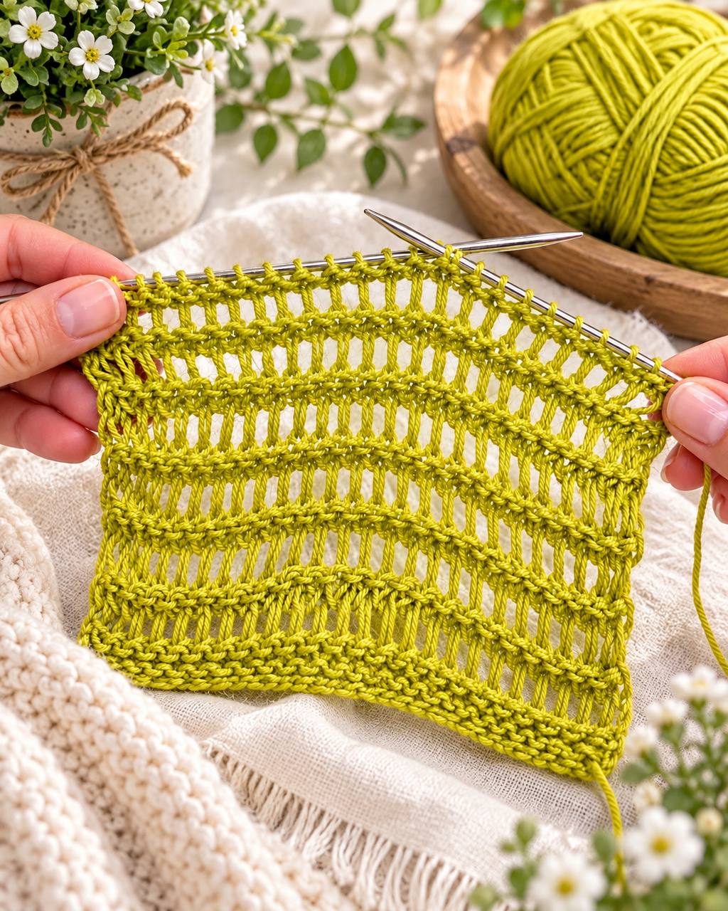 Crochet-Look Openwork Knitting Stitch