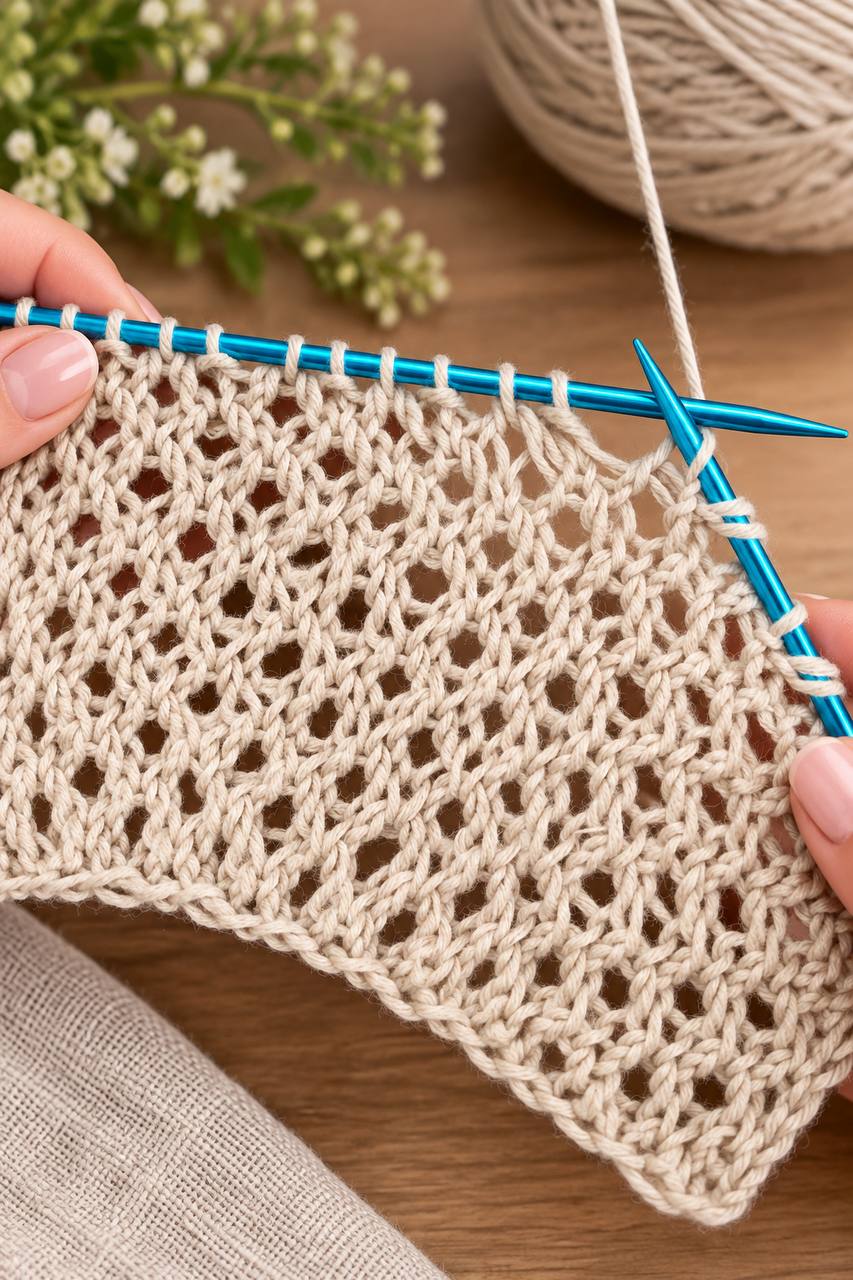 Knit & Purl Openwork Mesh – No Yarn Over